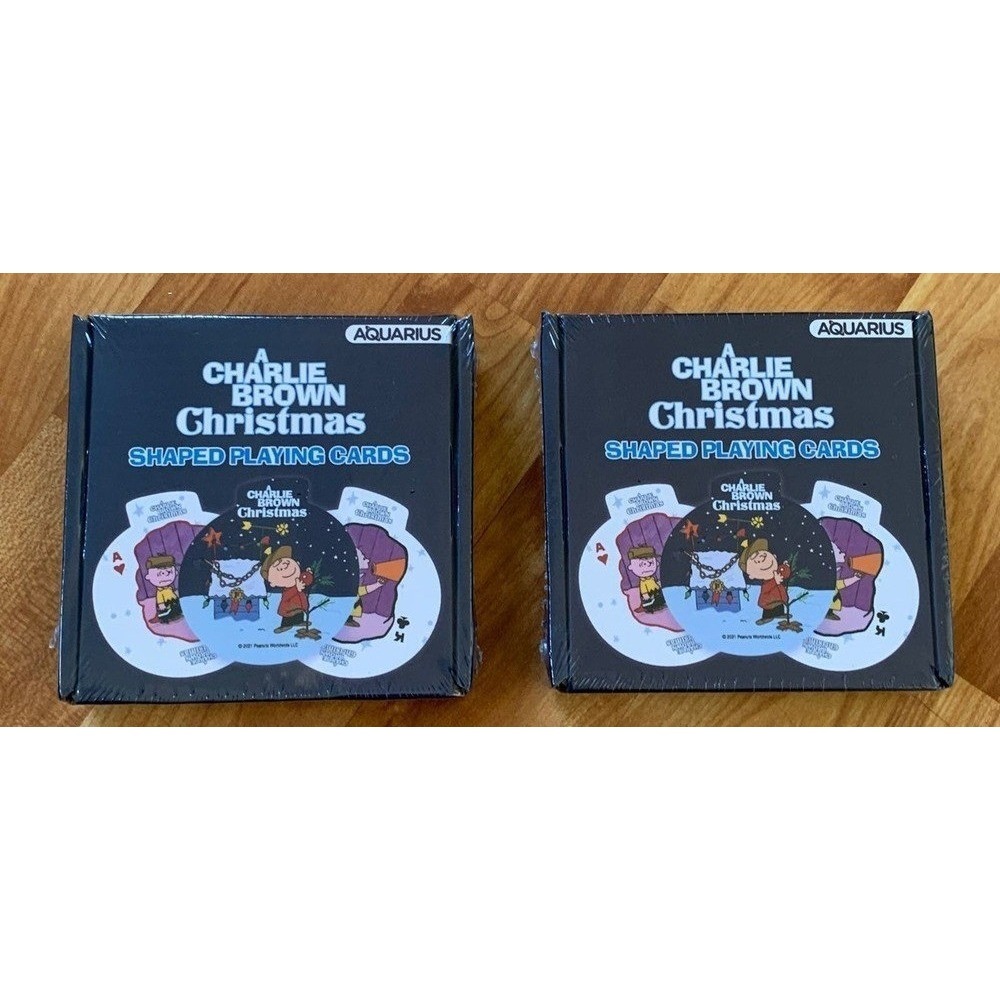 Set  2 Aquarius A Charlie Brown Christmas‎ Shaped Playing Cards Peanuts New